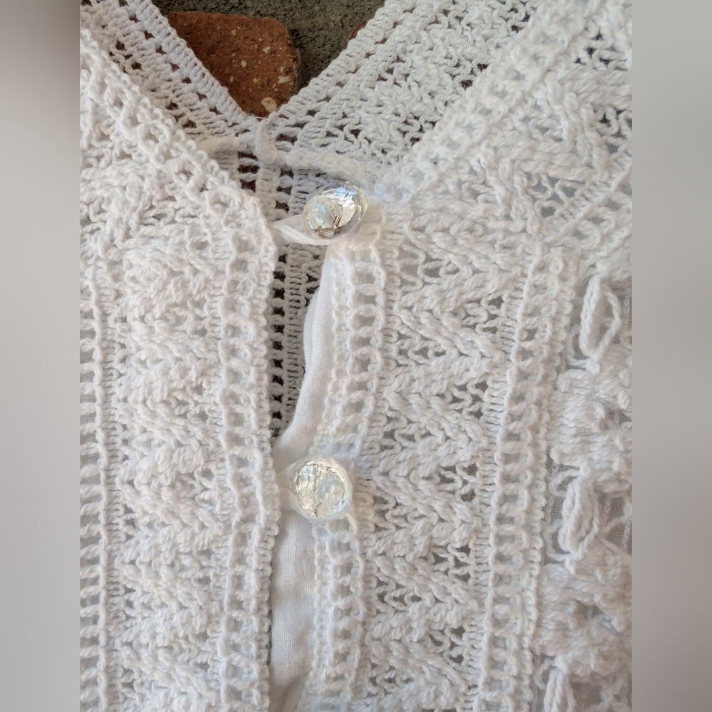 Naoo Corchet Midi A Line Dress White XL preppy bohemian cottagecore sundress - Picture 5 of 8